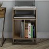 Regal Industrial Walnut Turntable Stand / End Table