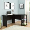 Dakota Traditional Espresso L-Desk with Bookshelves