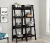Lawrence Black 4-Shelf Ladder Bookcase Set