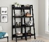 Lawrence Transitional Black 4-Shelf Ladder Bookcase Bundle