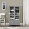 Aaron Lane Gray Bookcase with Sliding Glass Doors