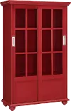 Aaron Lane Red Bookcase with Sliding Glass Doors