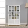 Aaron Lane White Bookcase with Sliding Glass Doors