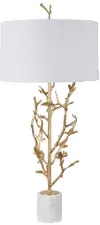 Iron and Marble Gold Leaf Table Lamp