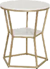 Bella Gold and White End Table
