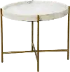 69217 Bella Gold and White Traytop End Table