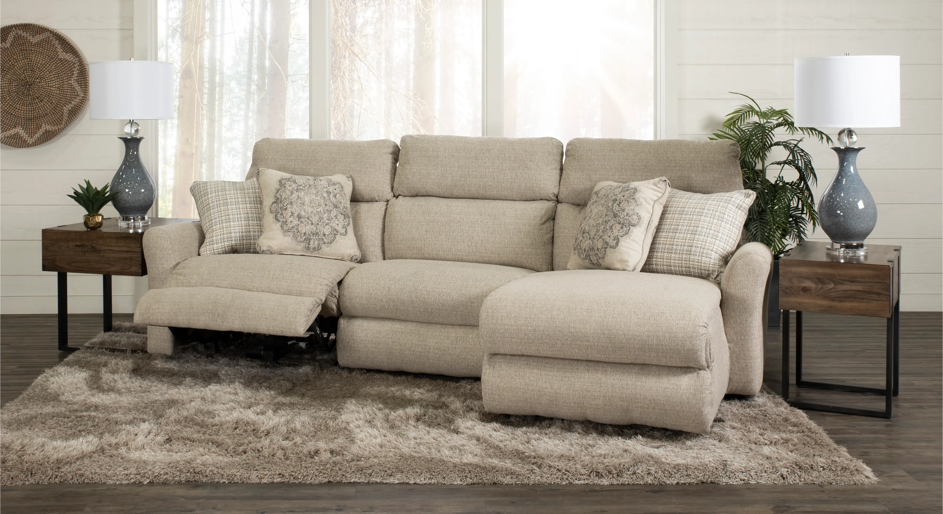 KIT McPherson Beige Power Reclining Sofa with Chaise-1
