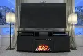 Carson Transitional Black Electric Fireplace TV Console