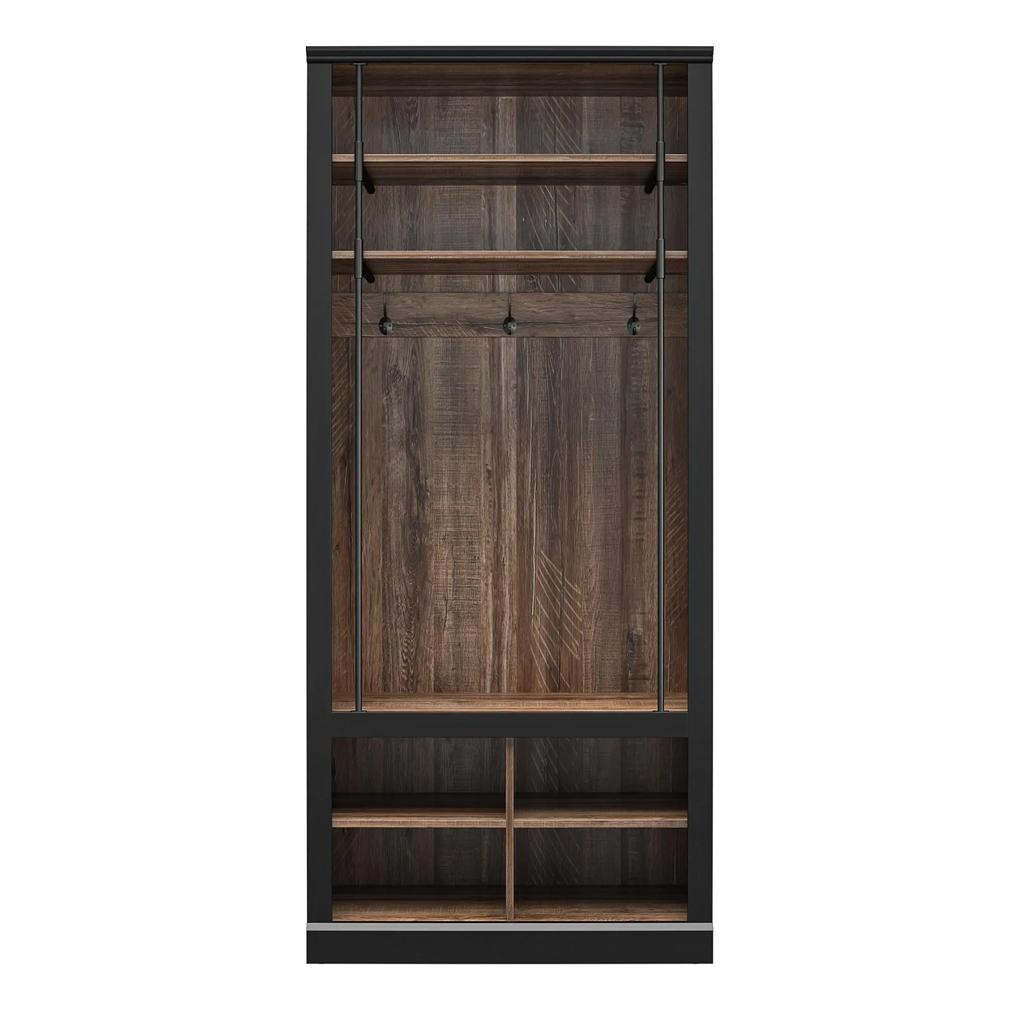 Hoffman Two-Toned Entryway Hall Tree with Bench and Storage Cubbies-3