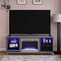 Lumina Modern Graphite Gray Fireplace TV Stand