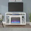 Lumina Modern White Fireplace TV Stand