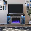 Lumina Modern Graphite Gray Fireplace TV Stand