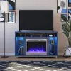 Lumina Modern Navy Fireplace TV Stand