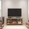 Melville Farmhouse Natural Electric Fireplace TV Console