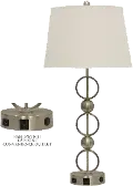 31 Inch Brushed Steel Table Lamp