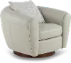 Bali Gray Leather Swivel Chair