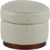 Bali Gray Leather Ottoman