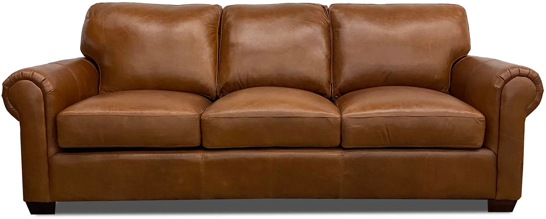 Saddle Brown Leather Sofa-1