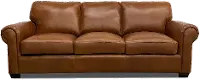 Saddle Brown Leather Sofa