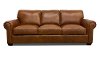 Saddle Walnut Brown Leather Sofa