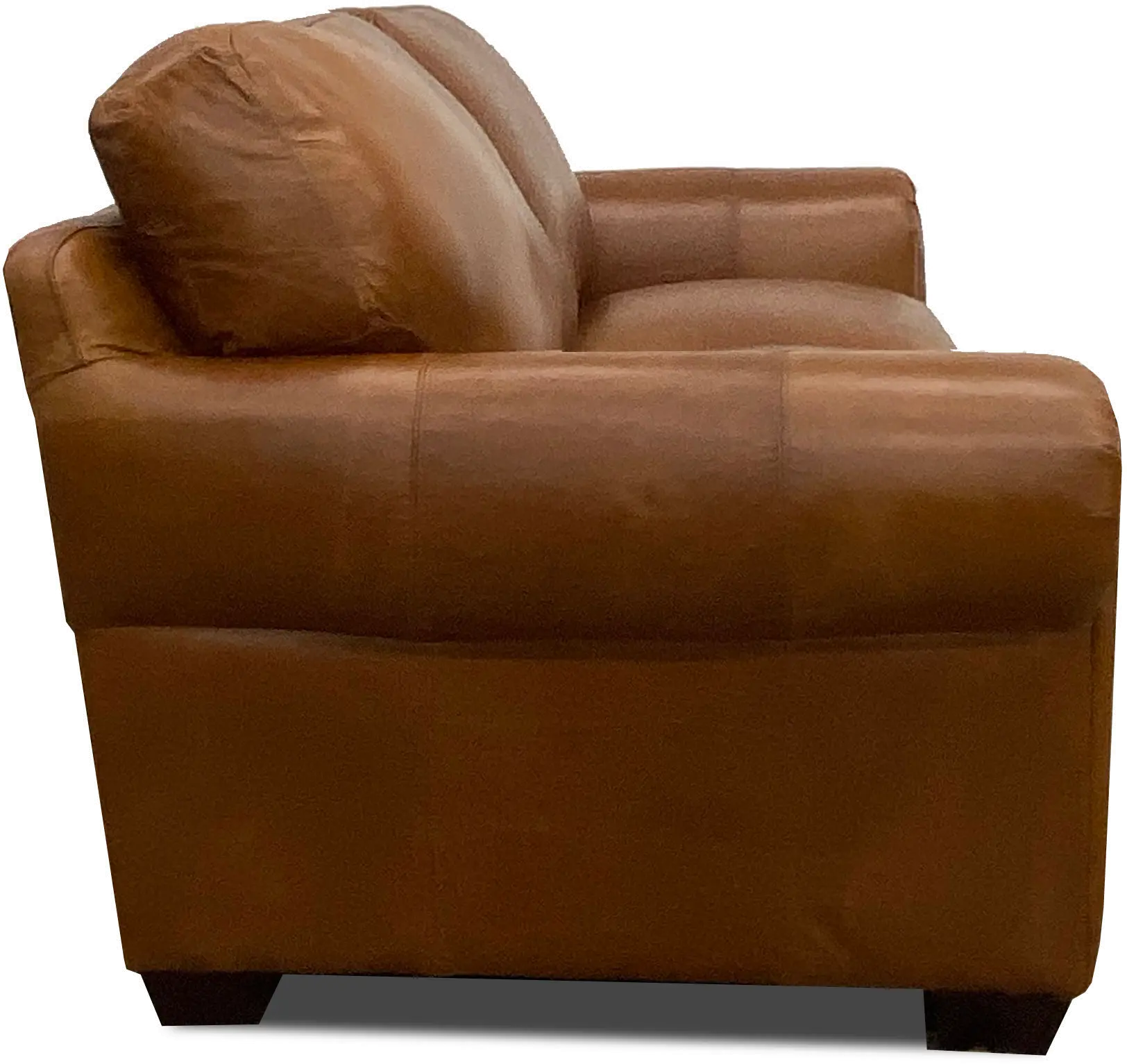 Saddle Brown Leather Loveseat-2