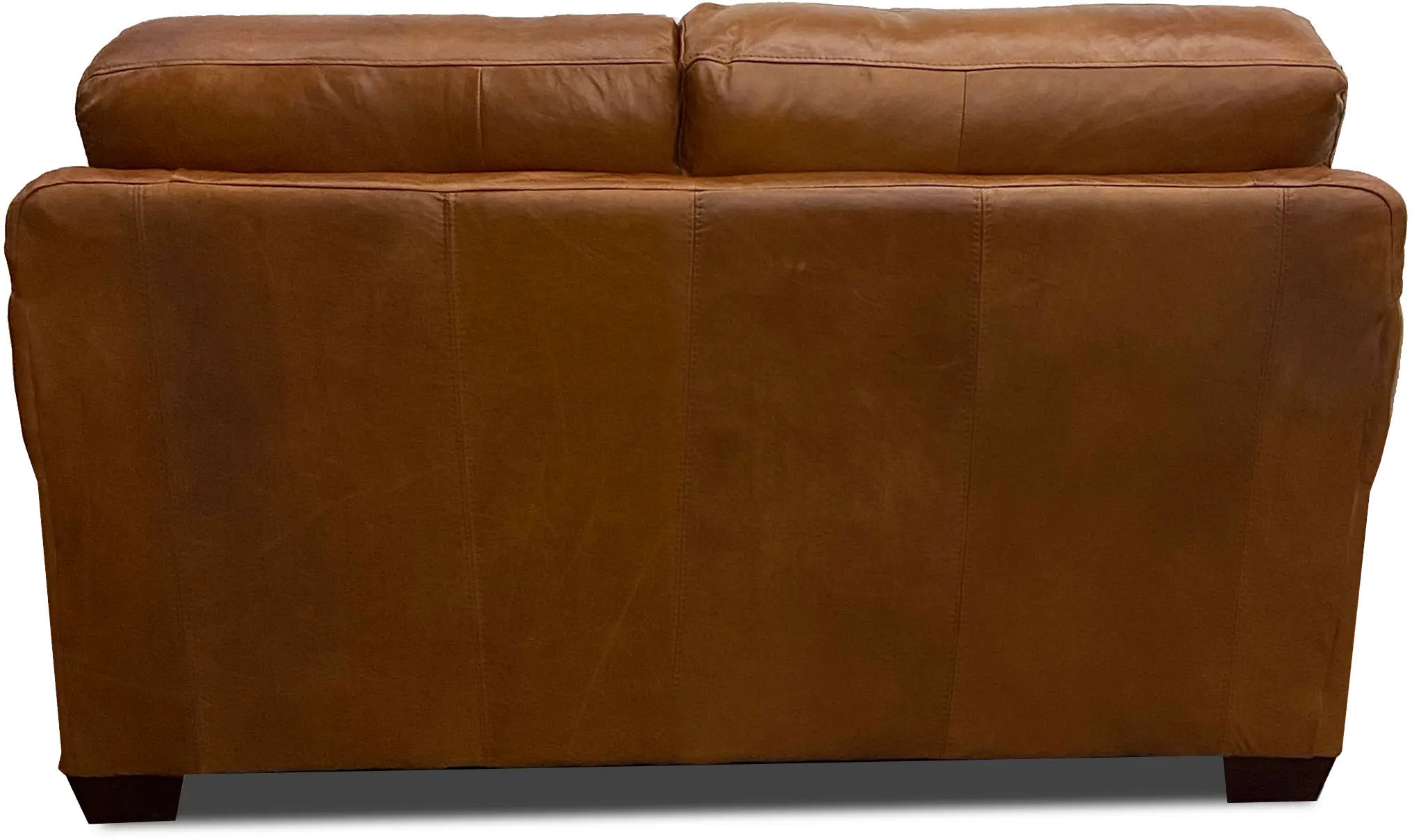 Saddle Brown Leather Loveseat-4