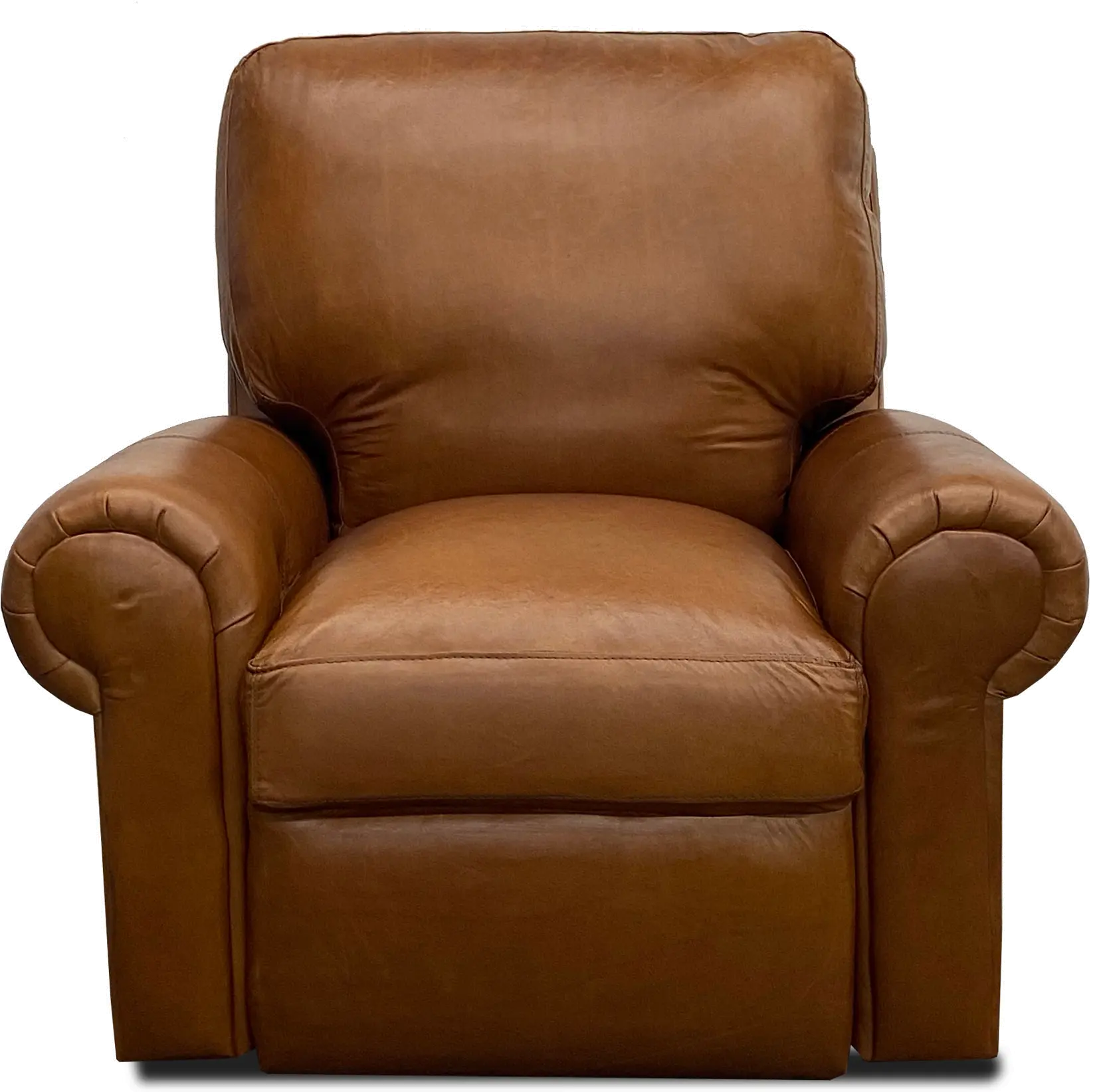 Saddle Brown Leather Power Recliner-1