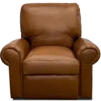 Saddle Brown Leather Power Recliner