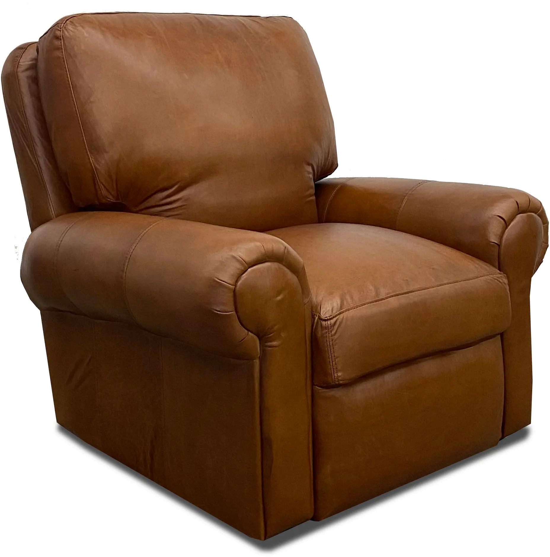 Saddle Brown Leather Power Recliner-2