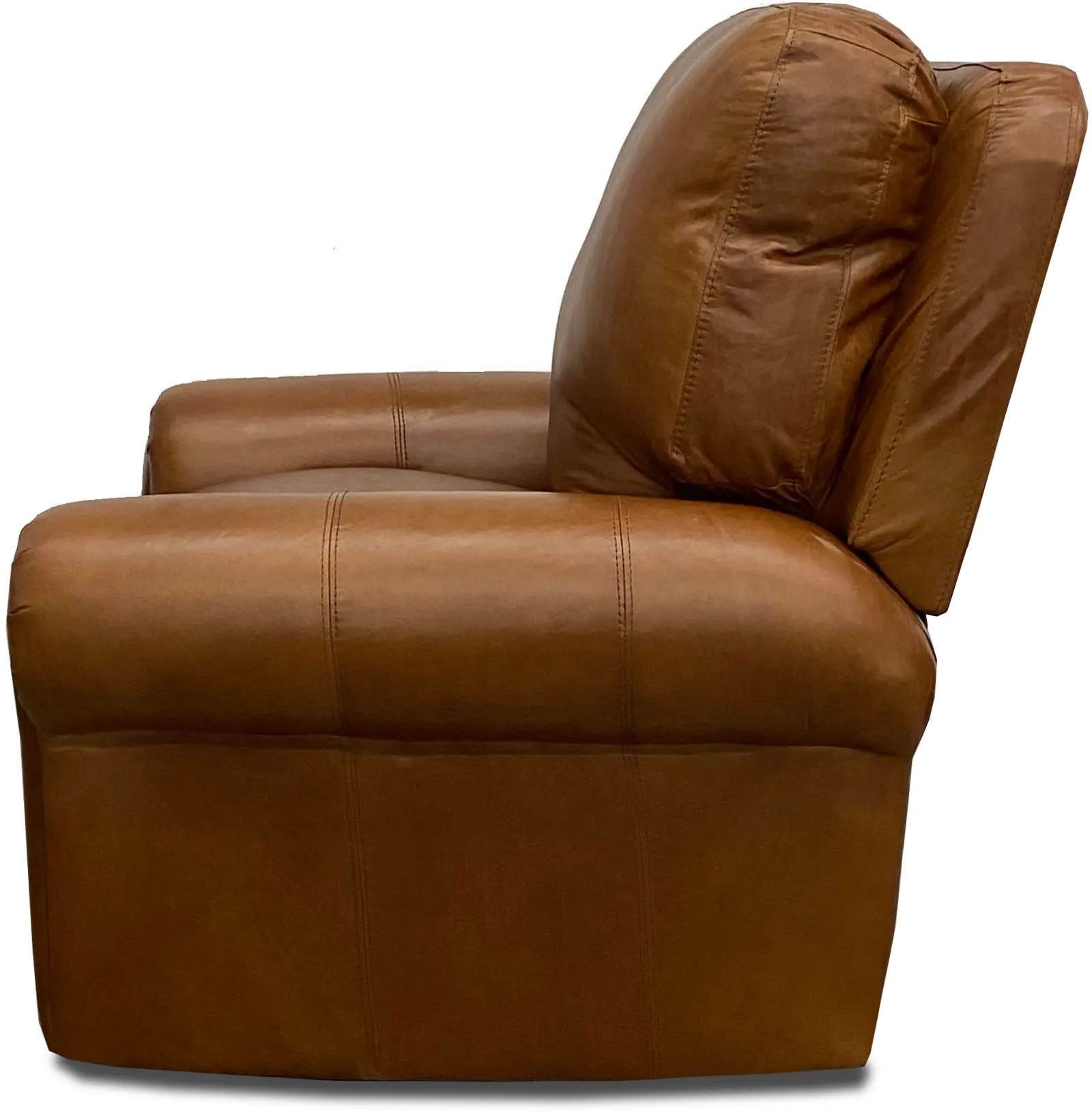 Saddle Brown Leather Power Recliner-4