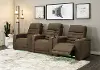 Macke Coffee Brown 3 Piece Power Home Theater Seating