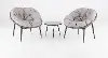 Lizzie Gray Patio Lounge Chair and Table Set