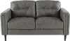 Verona Gray Leather Loveseat