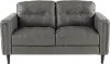 Verona Gray Leather Loveseat