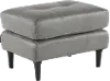 Verona Gray Leather Ottoman