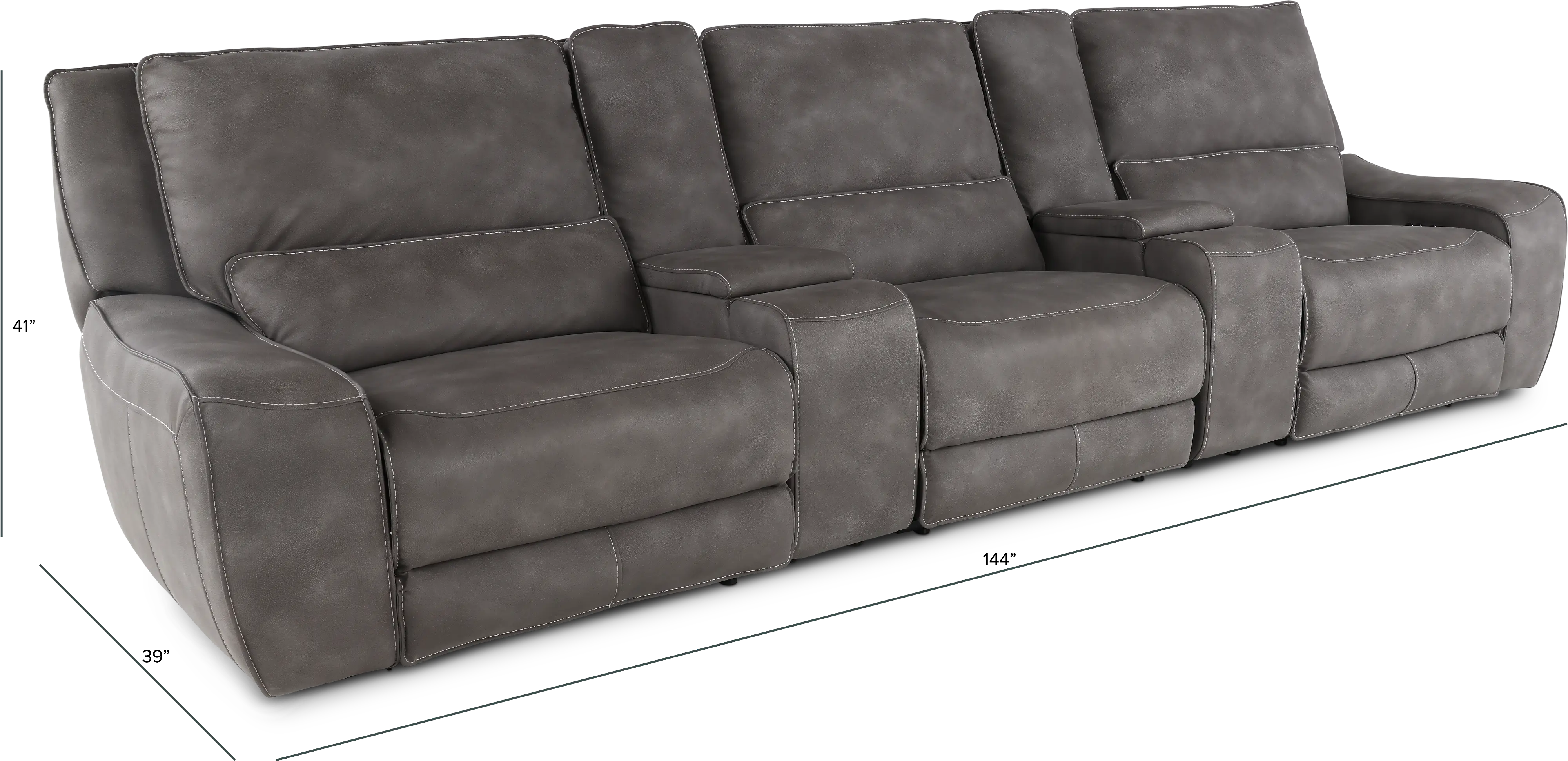 Sauvage Charcoal Gray Power Reclining Home Theater Sectional-3