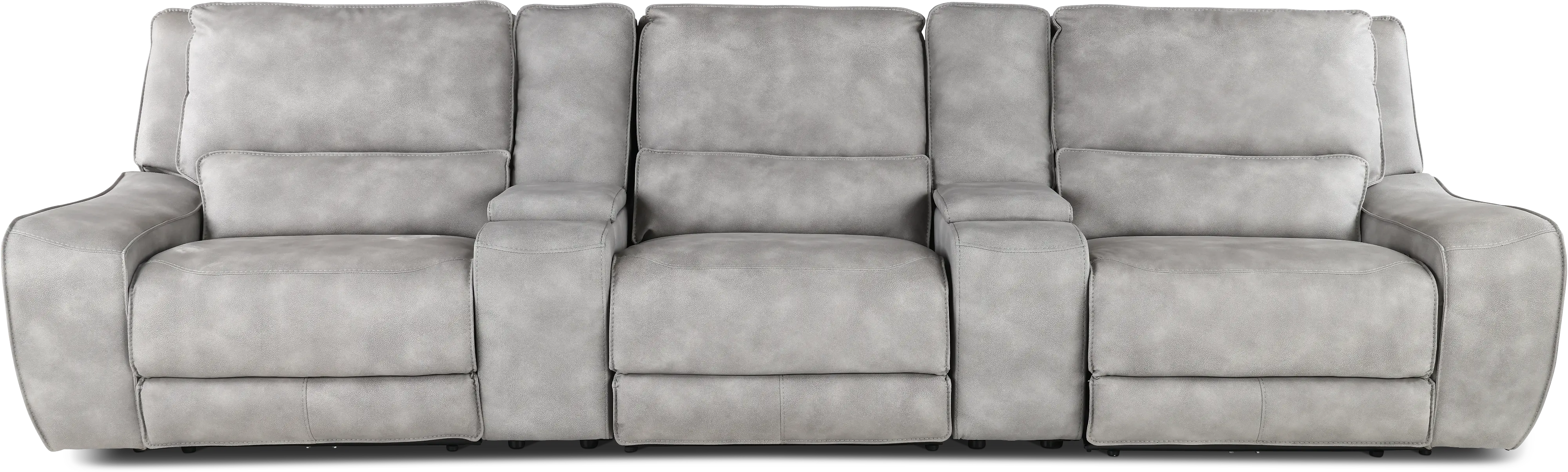 Sauvage Light Gray Power Reclining Home Theater Sectional-1