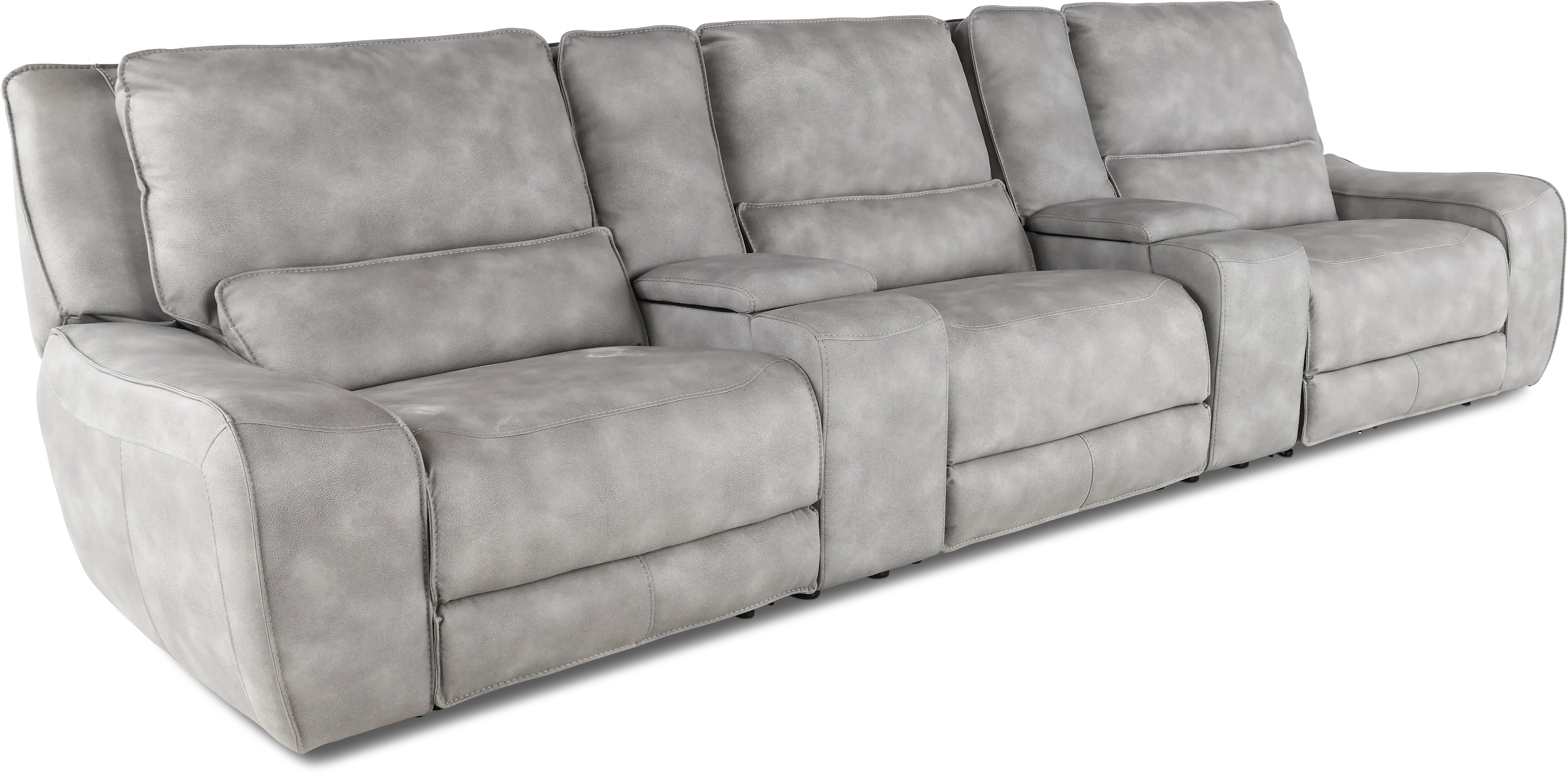 Sauvage Light Gray Power Reclining Home Theater Sectional-4