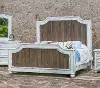 Aruba Rustic White and Natural Queen Bed