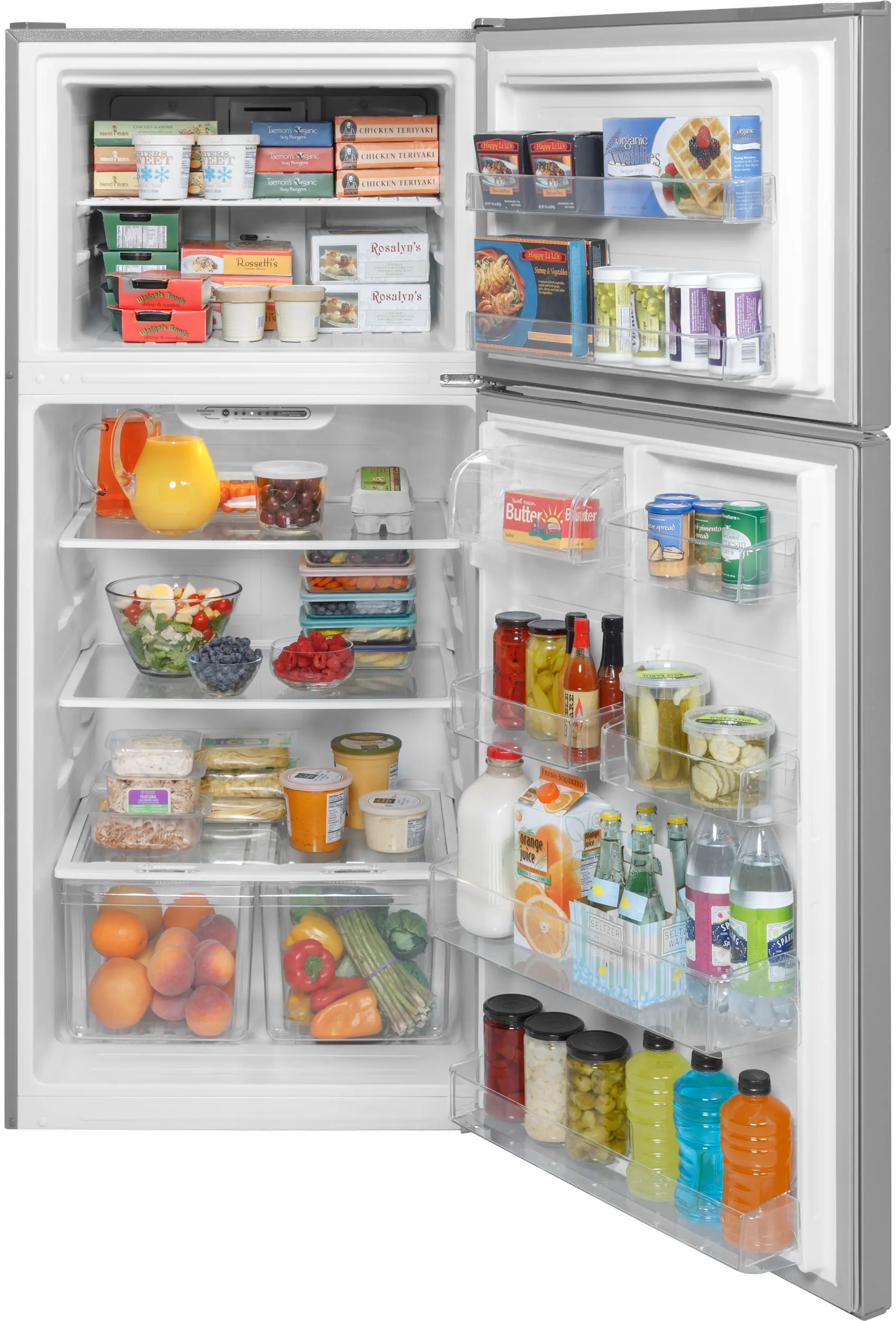 GTE18MSRRSS GE 18 cu ft Top Freezer Refrigerator - 30 W Stainless Steel-2