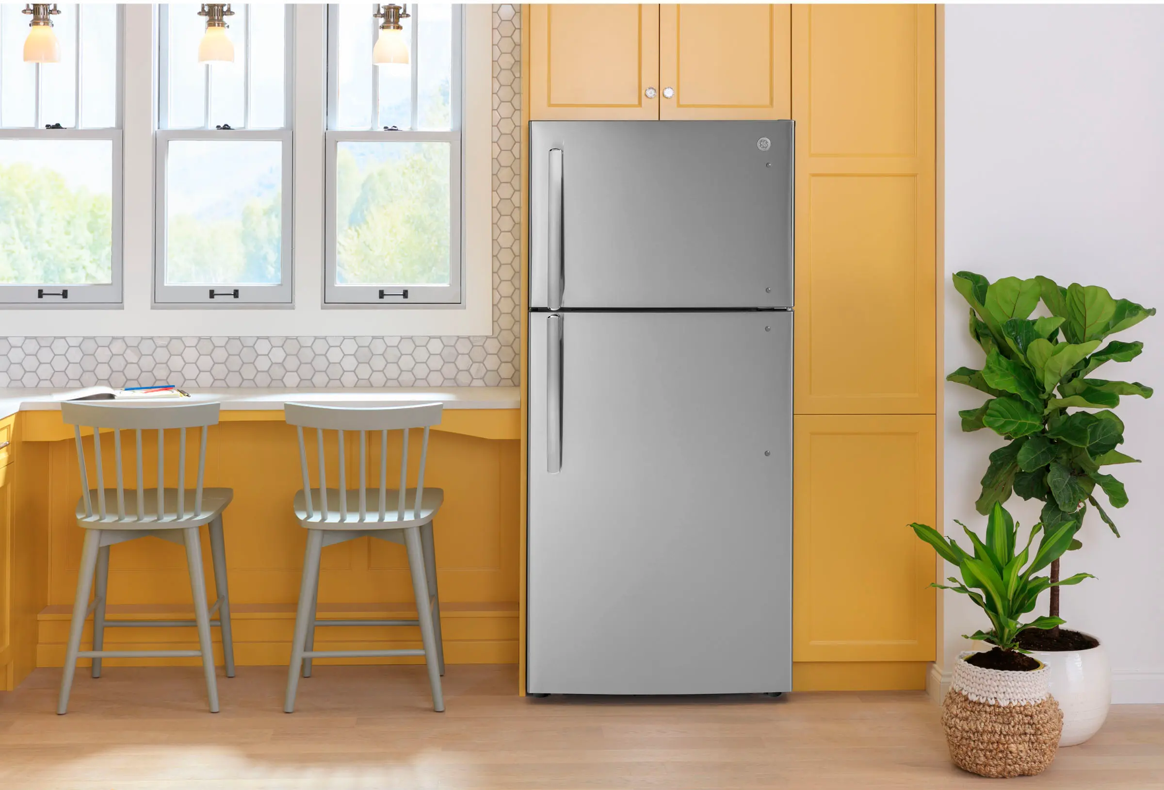 GTE18MSRRSS GE 18 cu ft Top Freezer Refrigerator - 30 W Stainless Steel-9