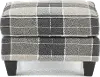 Storm Gray Plaid Accent Ottoman