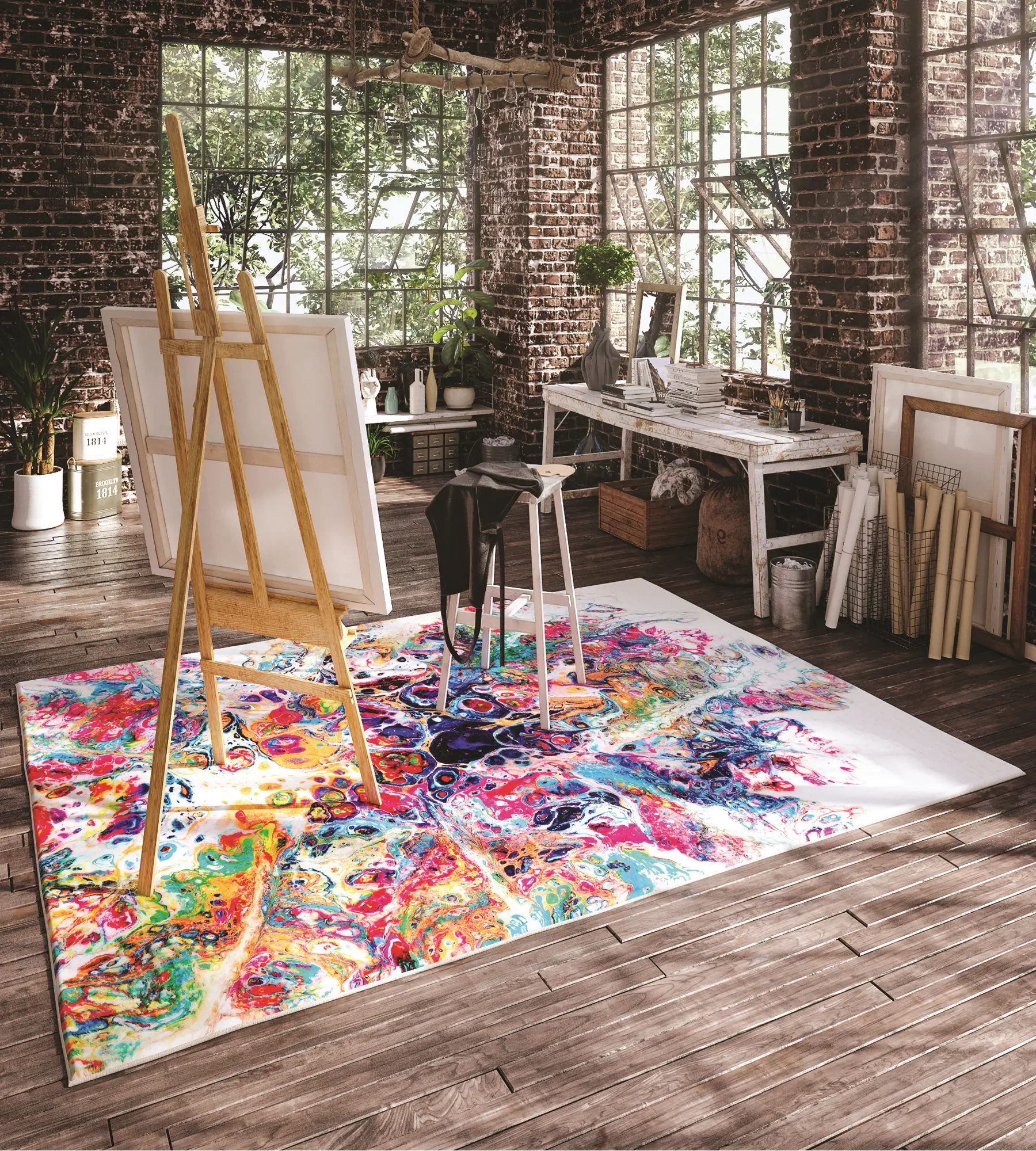 KK1CR8X10 Kikiamo 8 x 10 Multicolor Carnival Area Rug-3