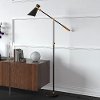 Rex Height-Adjustable Two-Tone Black and Brass Floor Lamp
