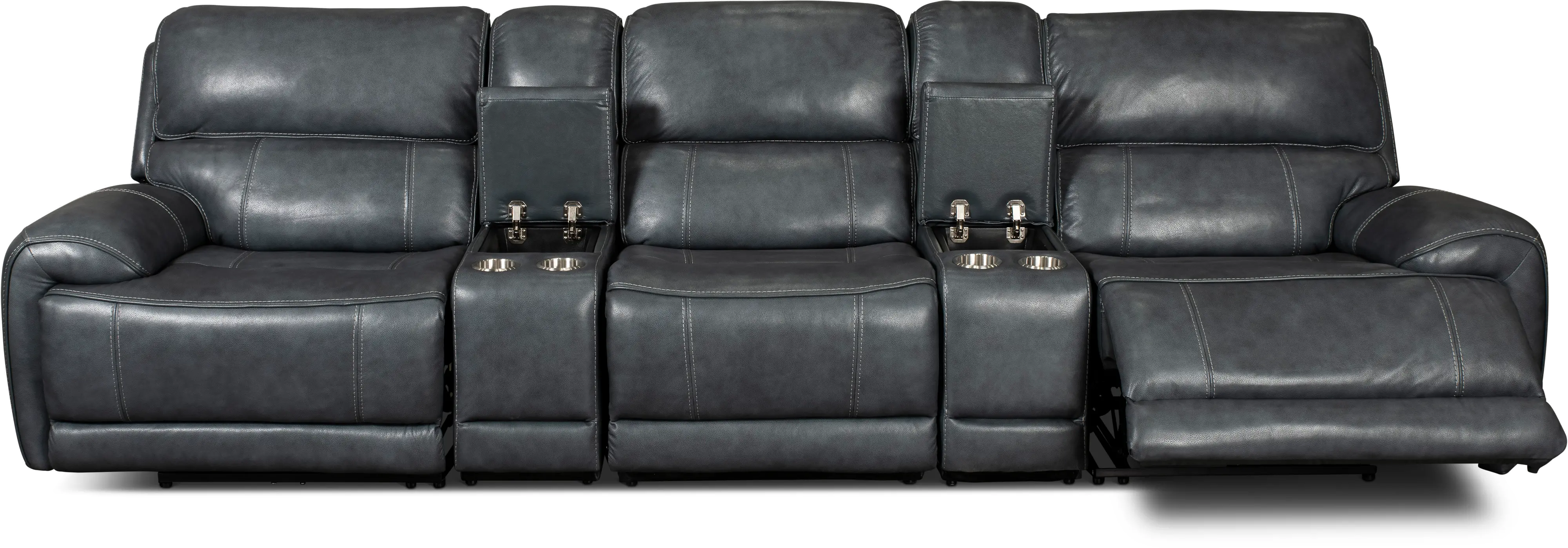 Mickey Charcoal 5 Piece Power Reclining Theater Sectional-2