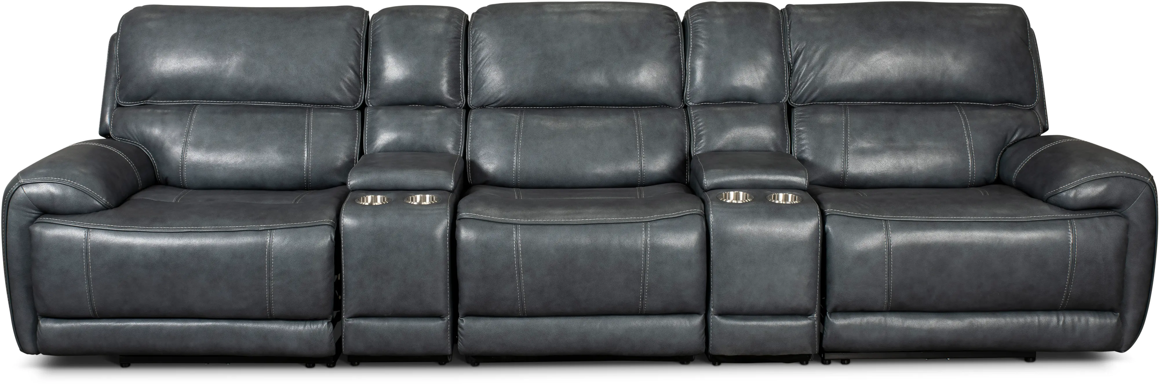 Mickey Charcoal 5 Piece Power Reclining Theater Sectional-3