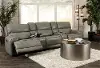 Clearance Mickey Gray 5 Piece Power Reclining Theater Sectional