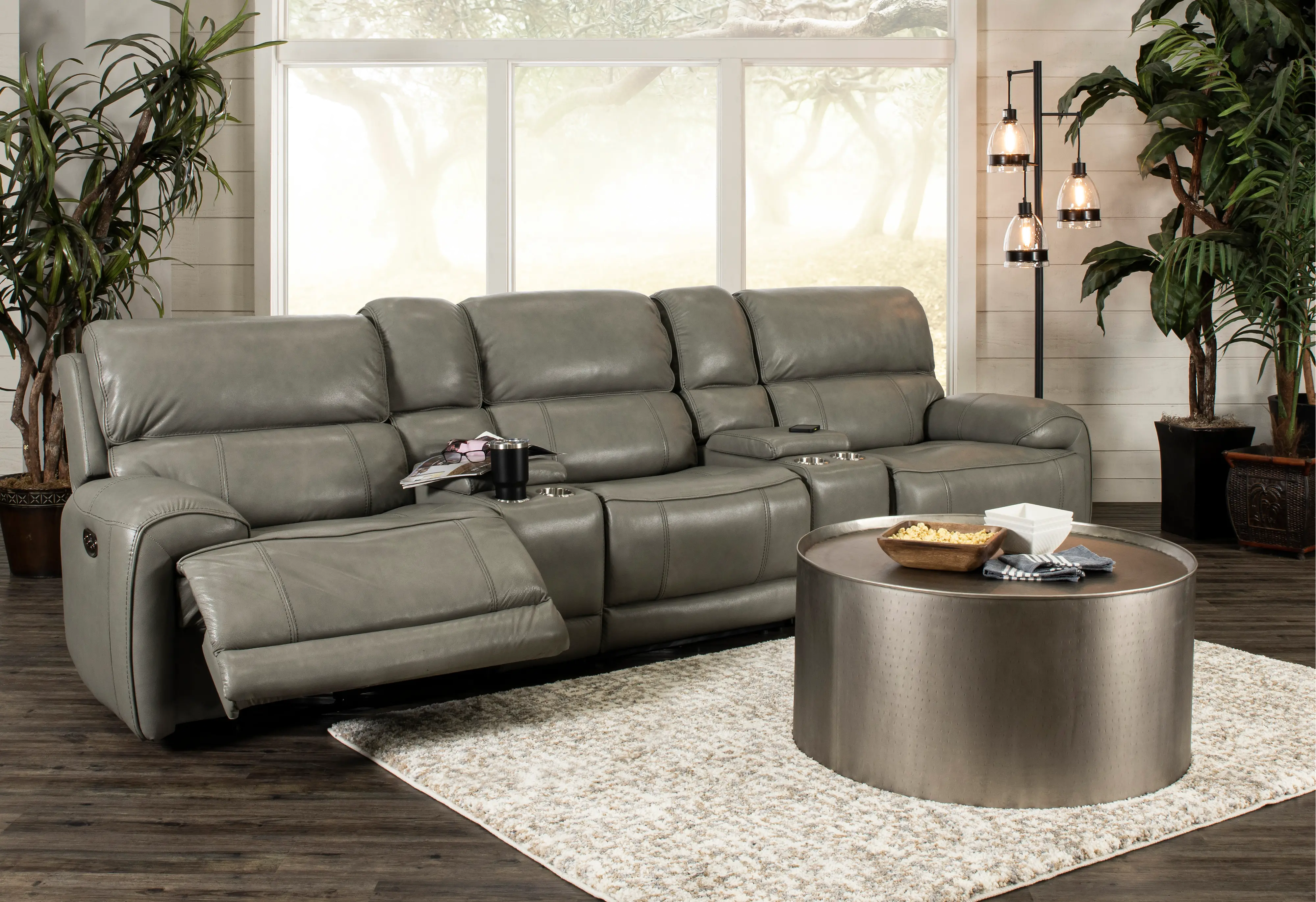 Mickey Gray 5 Piece Power Reclining Theater Sectional-1