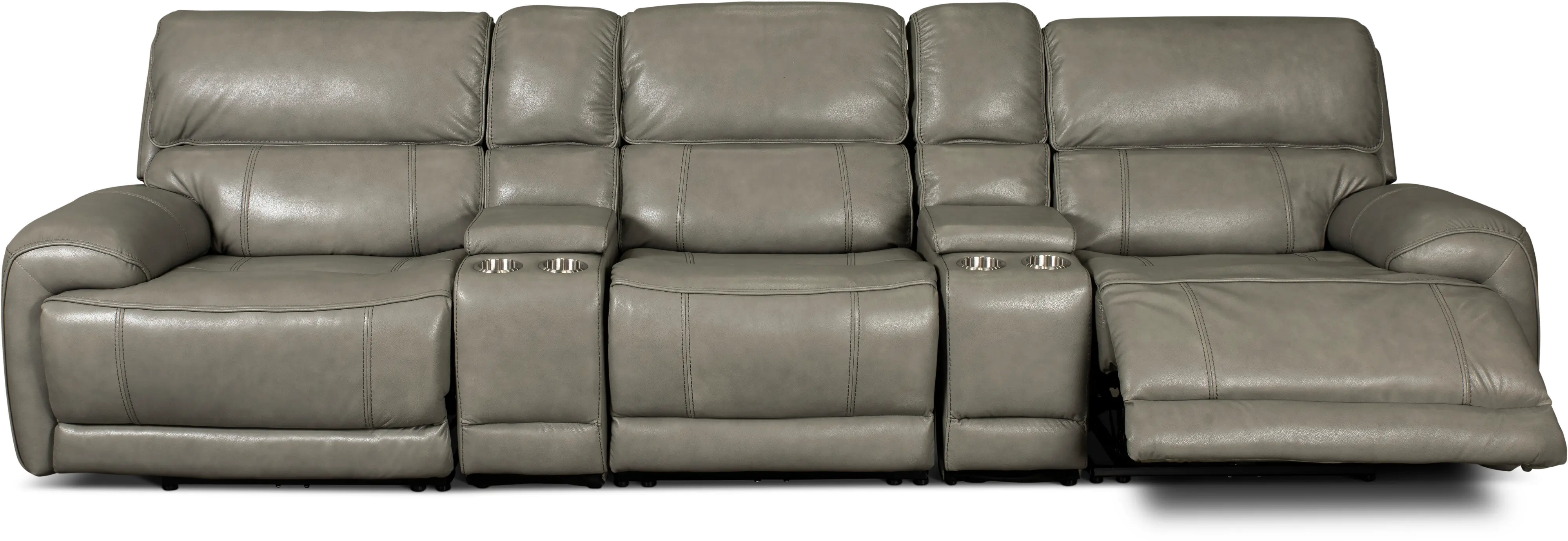 Mickey Gray 5 Piece Power Reclining Theater Sectional-3