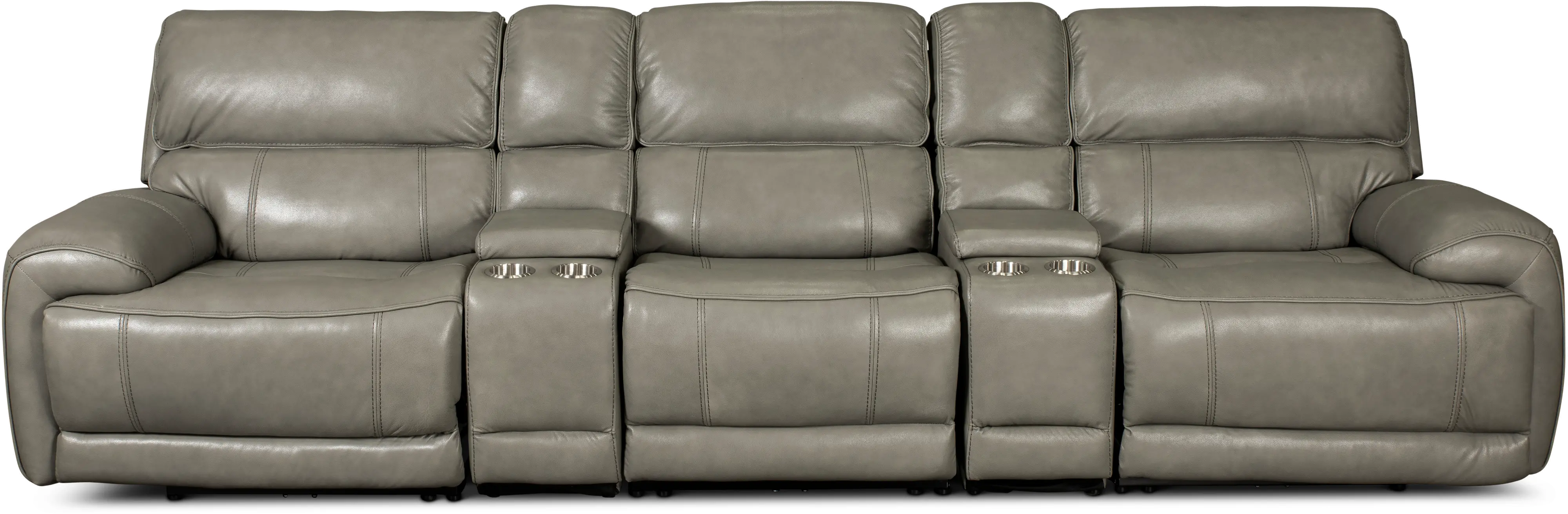 Mickey Gray 5 Piece Power Reclining Theater Sectional-4